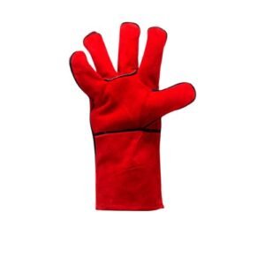 Guante soldador rojo Kevlar de descarne 35 cm